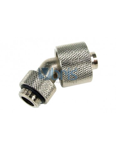 Raccordo Compressione 1/4G  45° tubo 10/16mm  silver nikel