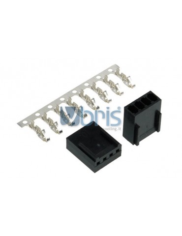 Phobya Fan Power Connector 4Pin PWM female Incl. 4 Pins - 2 pcs Black