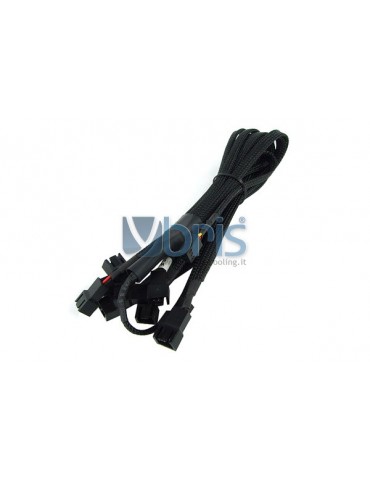 Phobya Y-Cable 3Pin Molex to 9x 3Pin Molex 60cm - BLACK