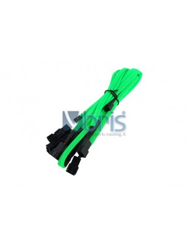 Phobya Y-Cable 3Pin Molex to 9x 3Pin Molex 60cm - UV green