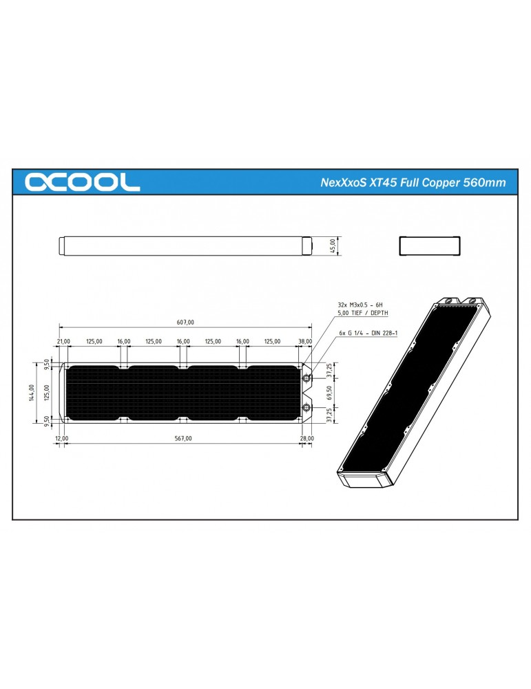 Alphacool NexXxoS XT45 Full Copper radiatore 560mm Alphacool - 7