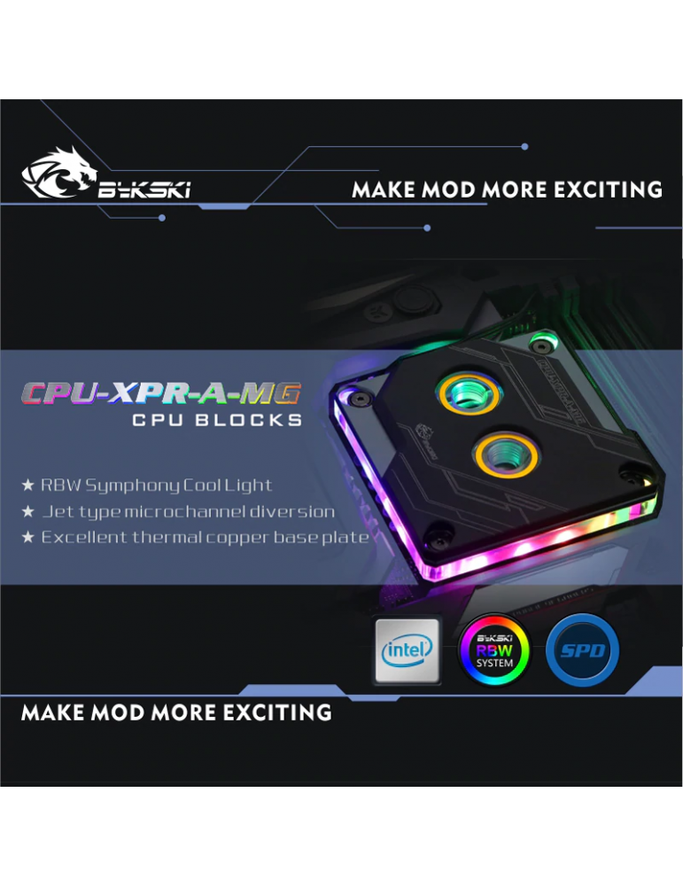 Bykski Waterblock Intel - CPU-XPR-A-MG - Black - D-RGB Bykski - 4