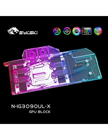 Bykski Waterblock GPU RTX 3080 / 3090 Colorful iGame Ultra OC/Advanced/Advanced OC (incl. Backplate) N-IG3090UL-X V2