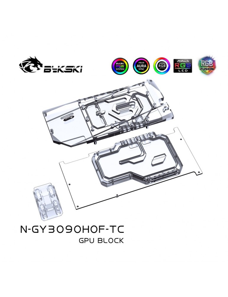 Bykski Waterblock D-RGB Galax/KFA² RTX 3090 HOF Extreme (+ Active Backplate) - N-GY3090HOF-TC Bykski - 4