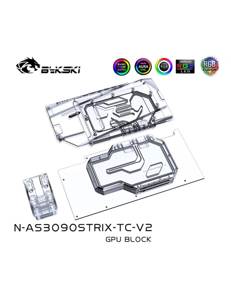 Bykski Waterblock D-RGB 3080/3090 ASUS ROG STRIX + Active Backplate - N-AS3090STRIX-TC-V2 Bykski - 4