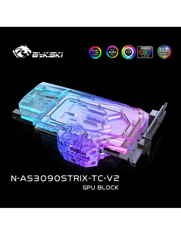 Bykski Waterblock D-RGB 3080/3090 ASUS ROG STRIX + Active Backplate - N-AS3090STRIX-TC-V2 Bykski - 2