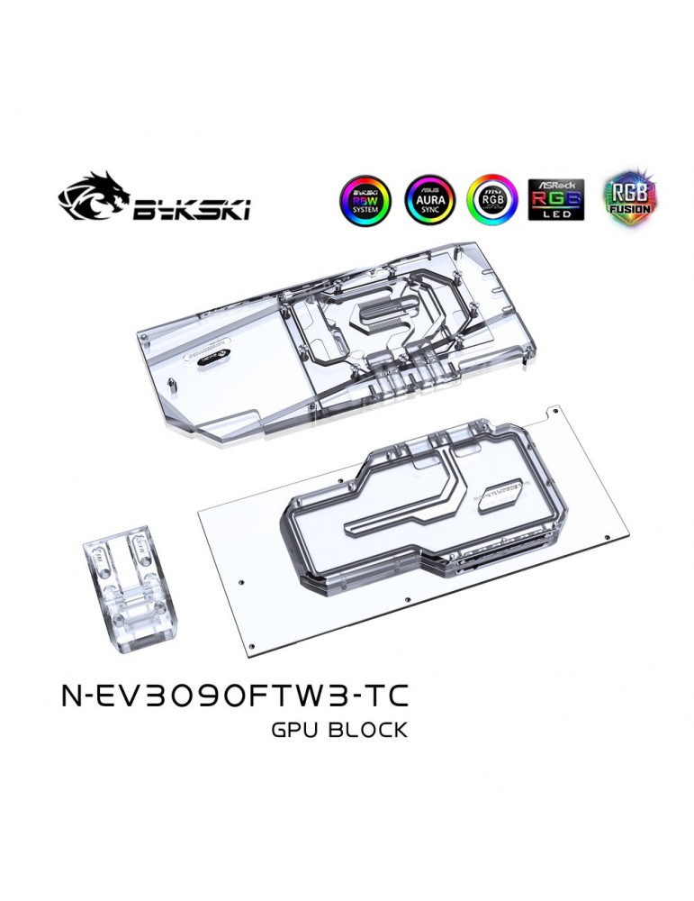 Bykski Waterblock D-RGB 3080/3090 EVGA FTW3 + Active Backplate - N-EV3090FTW3-TC Bykski - 4