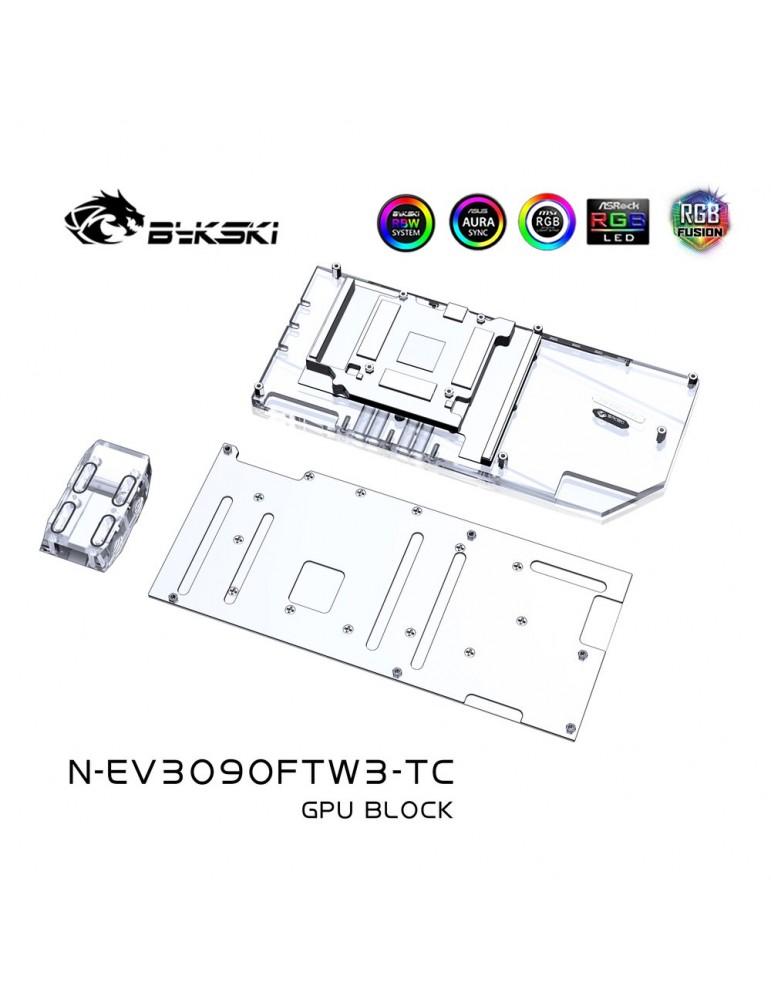 Bykski Waterblock D-RGB 3080/3090 EVGA FTW3 + Active Backplate - N-EV3090FTW3-TC Bykski - 5