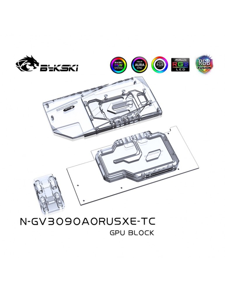 Bykski Waterblock D-RGB 3080/3090 Aorus Extreme + Active Backplate - N-EV3090AORUSXE-TC Bykski - 5