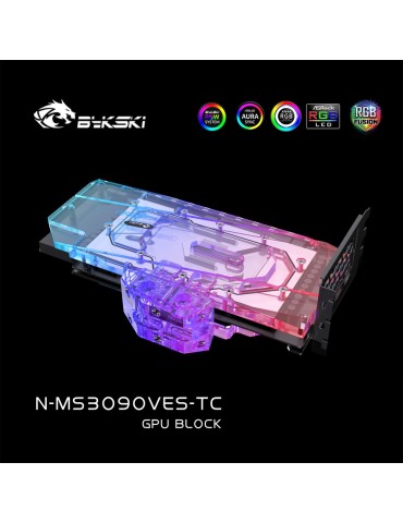 Bykski Waterblock D-RGB 3080/3090 MSI VENTUS 3X OC V2+ Active Backplate - N-MS3090VES-TC