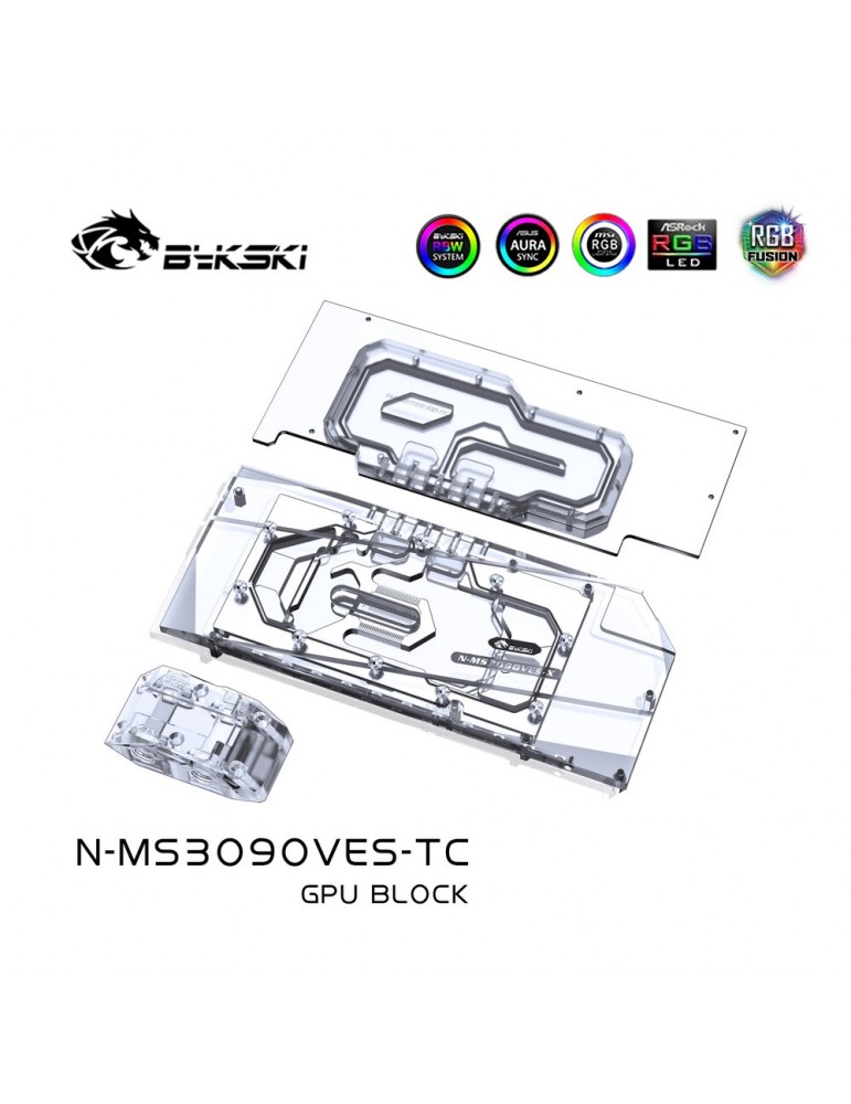 Bykski Waterblock D-RGB 3080/3090 MSI VENTUS 3X OC V2+ Active Backplate - N-MS3090VES-TC Bykski - 6