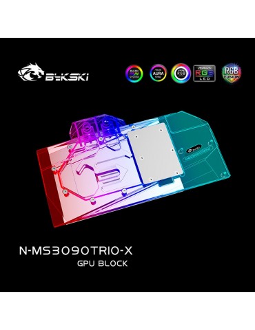 Bykski Waterblock GPU RTX 3080/3090 MSI Gaming X Trio / Suprim X + Backplate TN-MS3090TRIO-X