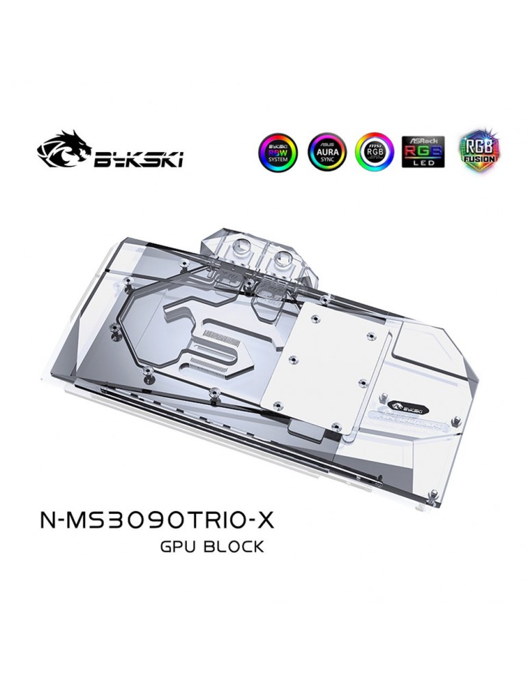 Bykski Waterblock GPU RTX 3080/3090 MSI Gaming X Trio / Suprim X + Backplate TN-MS3090TRIO-X Bykski - 5