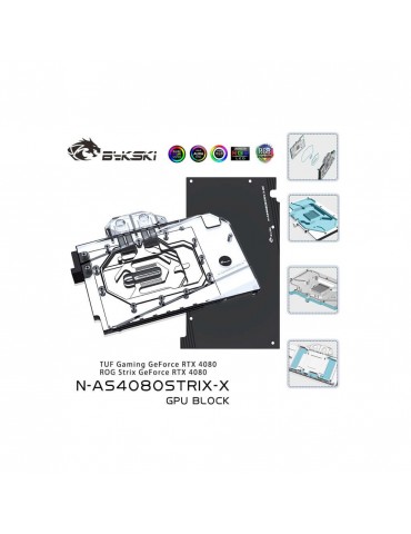 Bykski Waterblock GPU Asus STRIX / TUF 4080 incl. Backplate (N-AS4080STRIX-X)