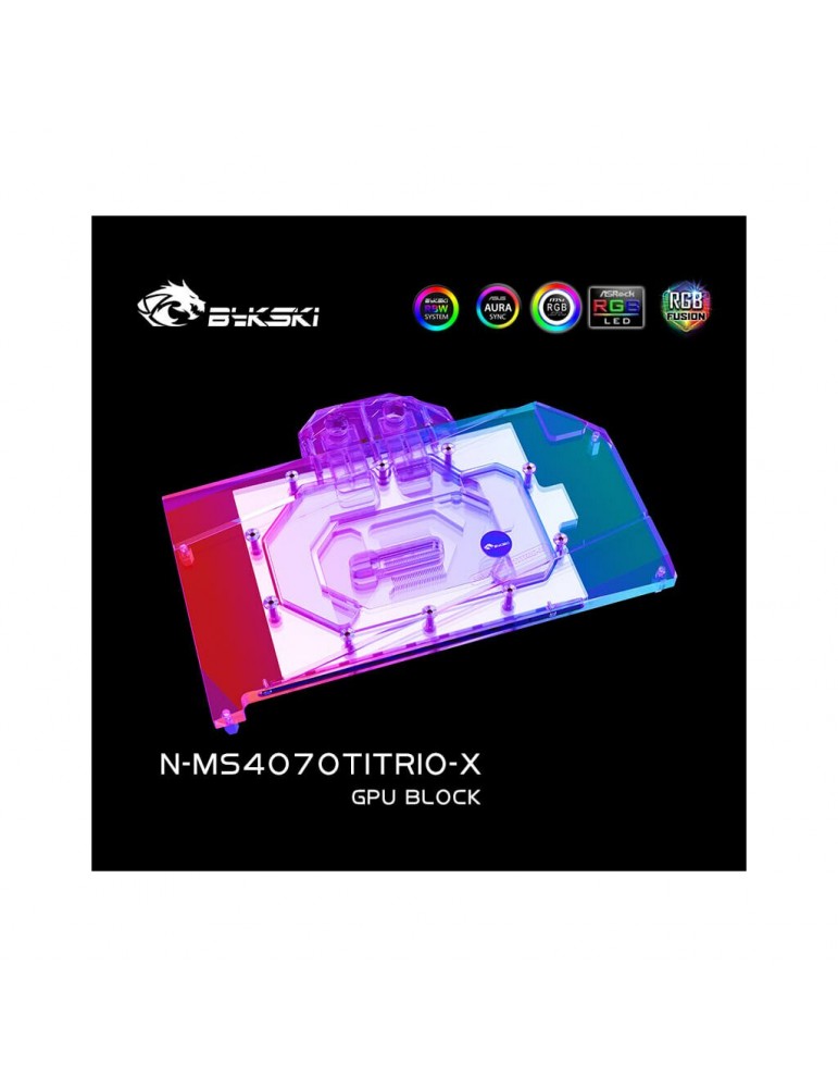 Bykski Waterblock GPU MSI 4070 Ti TRIO / Suprim X (incl. Backplate) (N-MS4070TITRIO-X) Bykski - 2