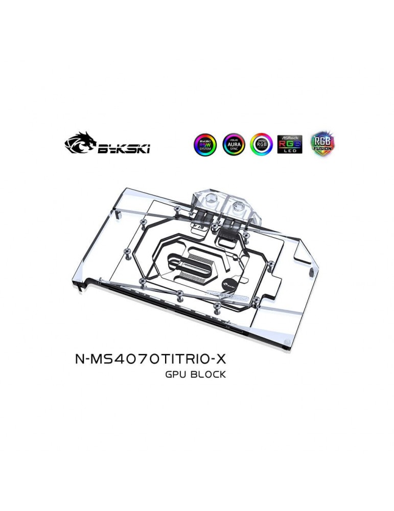 Bykski Waterblock GPU MSI 4070 Ti TRIO / Suprim X (incl. Backplate) (N-MS4070TITRIO-X) Bykski - 5