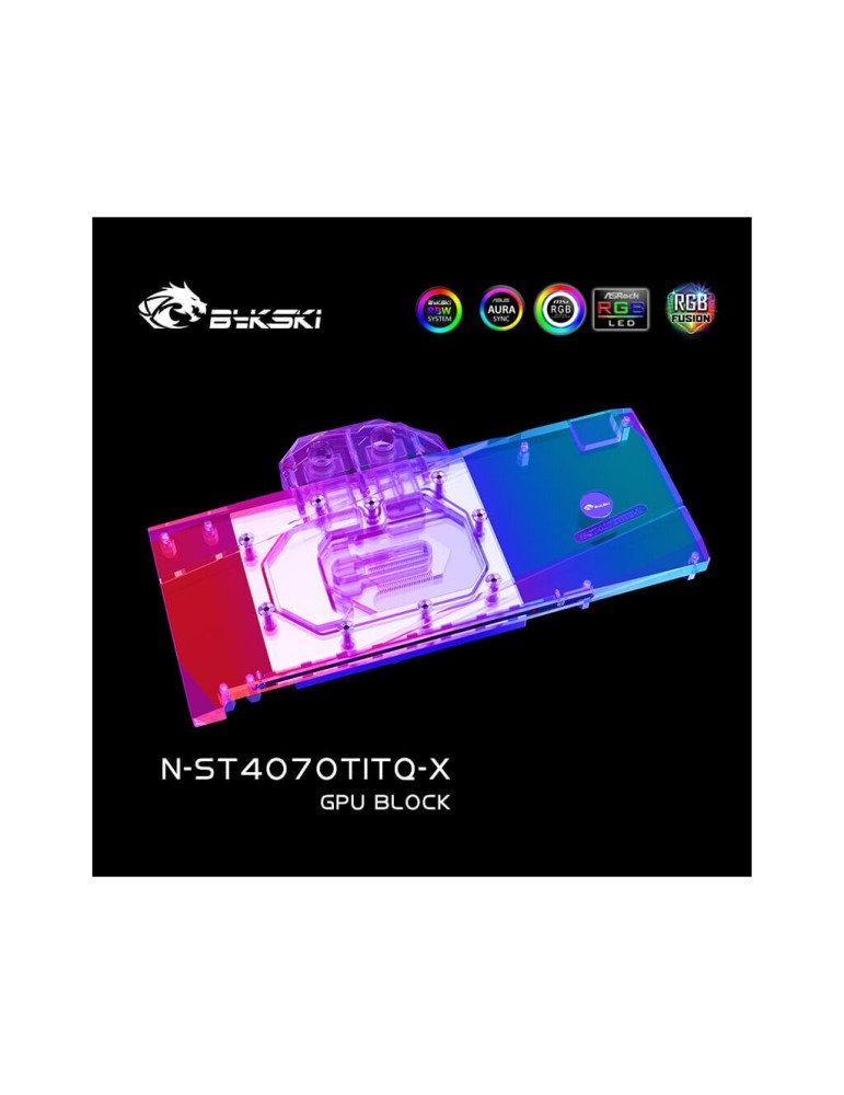 Bykski Waterblock GPU ZOTAC 4070 Ti AMP Extreme Airo (incl. Backplate) N-ST4070TITQ-X Bykski - 2