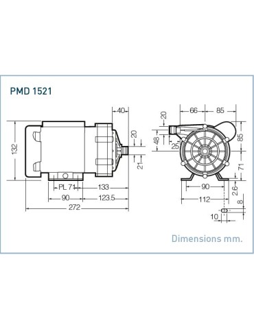 SANSO Pompa PMD-E 1521 GPG1  220V AC Attacchi PORTATUBO 20 mm