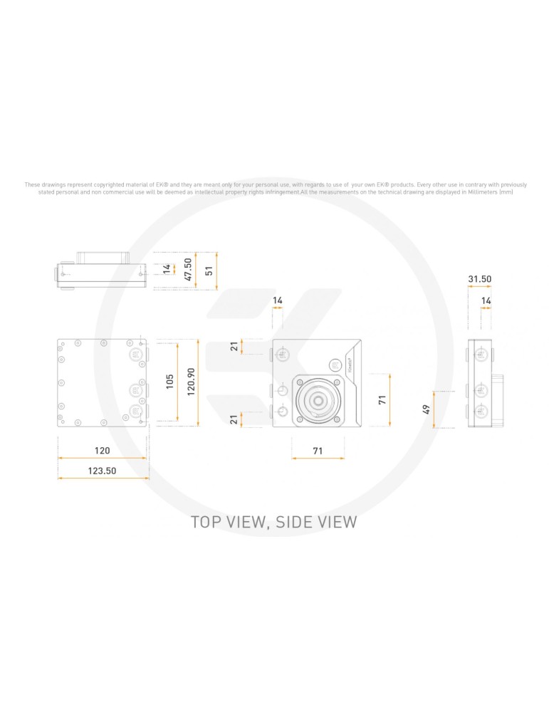 EK-Quantum Kinetic³ FLT 120 D5/DDC Body D-RGB - Plexi EKWB - 5